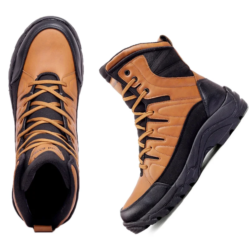 Bacca Bucci Brown Flame 7 Eye Moto Waterproof Snow Boots for Men | Best Price UAE